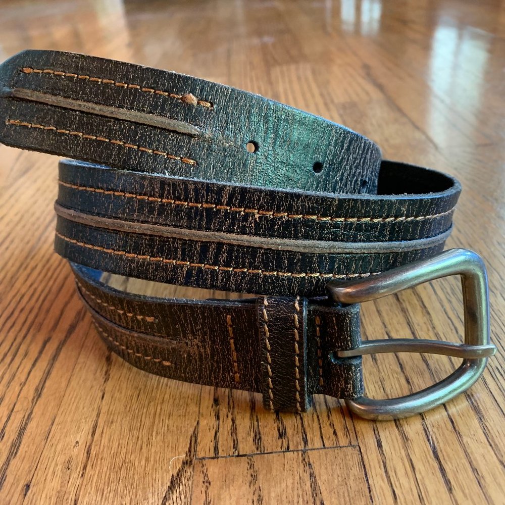 Rare BED STU Black Lux Arizona Leather Belt